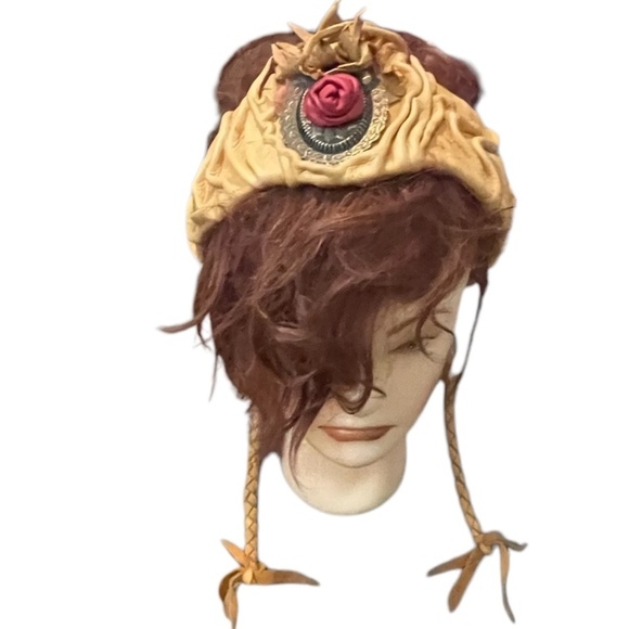 Embellished Tan Custom Leather Headband - Picture 2 of 8